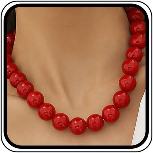 Large chunky red black - red, ball