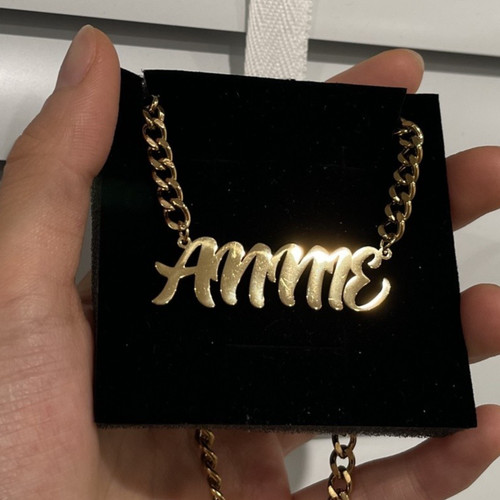 Custom big nameplate pendant - big,